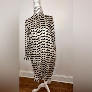 0039 Italy button down silk shirt dress